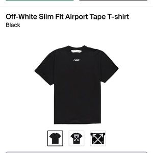Off White airport tape T shirt